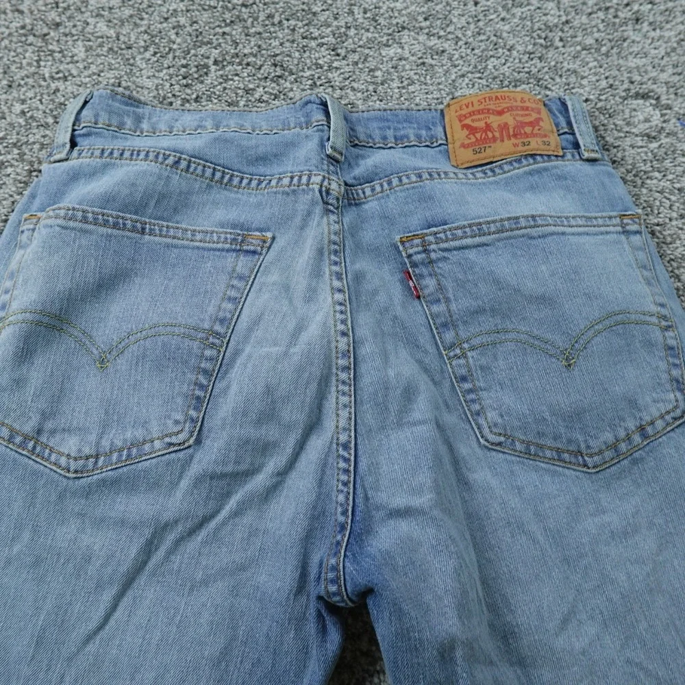 Levis Jeans Mens 32X32 Light Blue Denim Pants 527 Boot Cut Stretch Western Rodeo